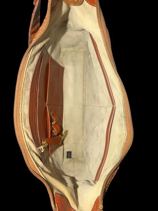 VTG Brahmin Shoulder Bag Pecan Melbourne Crocodile Embossed Leather Hobo 90s - Picture 8 of 8